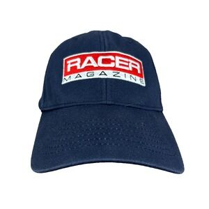 Vintage 90s Racer Magazine Sparco Hat Men's Size L/XL Navy Blue KC Caps